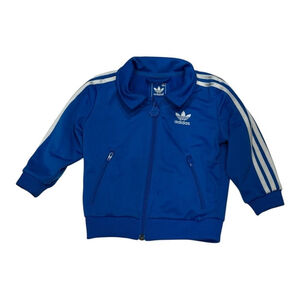 Adidas Track Jacket Toddler Boys 18M Blue Trefoil 3 Stripes Full Zip Pockets